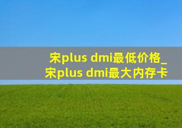 宋plus dmi最低价格_宋plus dmi最大内存卡